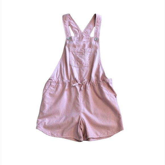 NWT THE CHILDREN'S PLACE Overall Shorts Girls Size 12 Pink Adjustable Waist Tie - Picture 11 of 11